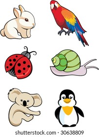 set of cute animal illustrations