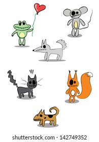 set of cute animals