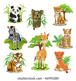 set of cute animals