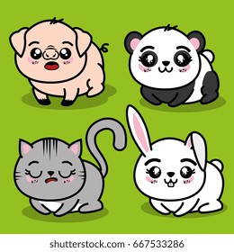 set of cute animals 