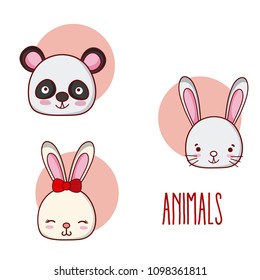 Set of cute animals cartoons