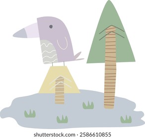 Set of cute animals in flat cartoon style. Hand drawn vector illustration. Suitable for any baby equipment design