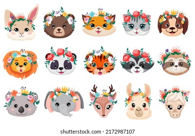 Set cute animals and
