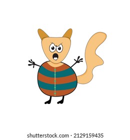 Set of cute animals hand drawn. Cartoon character design collection.