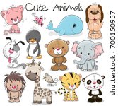 Set of Cute Animals on a white background