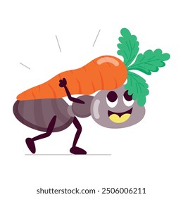 Set of Cute Ant Actvities Cartoon Style Stickers 


