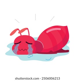 Set of Cute Ant Actvities Cartoon Style Stickers 

