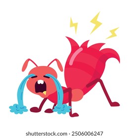Set of Cute Ant Actvities Cartoon Style Stickers 

