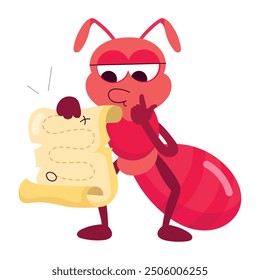 Set of Cute Ant Actvities Cartoon Style Stickers 

