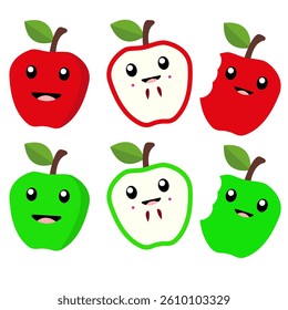 Set cute apples vector illustration
Vector illustration cute apples icons