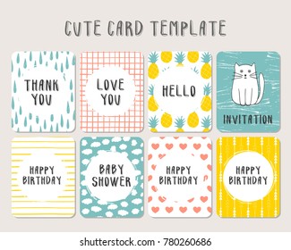 Set of cute baby card template