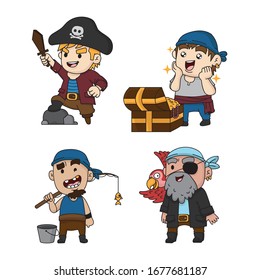 Set Of Cute Baby Pirate Collections
