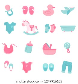 Set of cute baby shower vectors