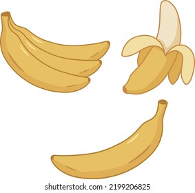 Set Cute Banana Cartoon Vector Illustration Stock Vector (Royalty Free ...