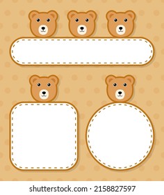 Set of cute banner with Bear