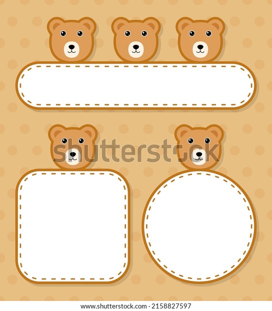 Set of cute banner with\
Bear