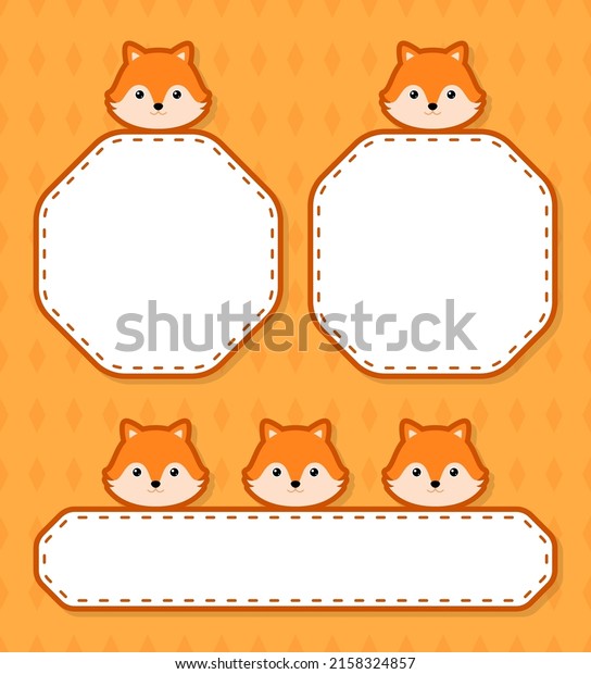 Set of cute banner with\
Fox