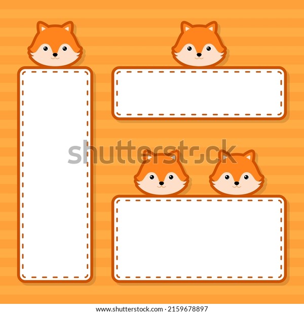 Set of cute banner with\
Fox