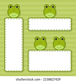 Set of cute banner with Frog