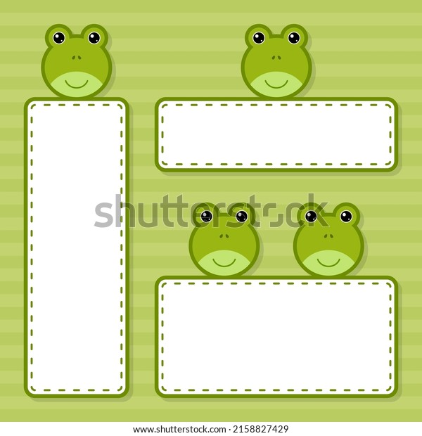 Set of cute banner with\
Frog