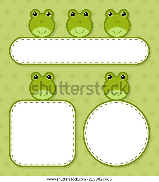 Set of cute banner with\
Frog