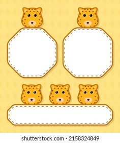 Set of cute banner with Leopard