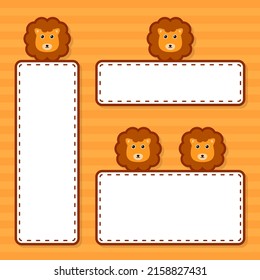 Set of cute banner with Lion
