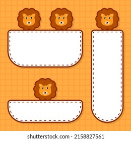 Set of cute banner with Lion