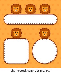 Set of cute banner with Lion