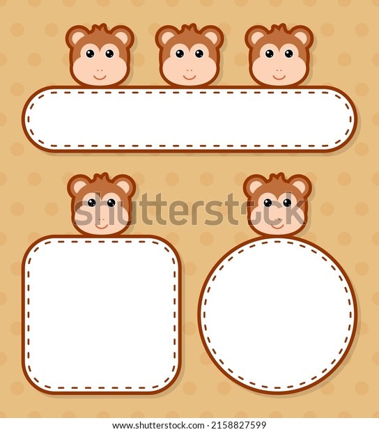 Set of cute banner with
Monkey