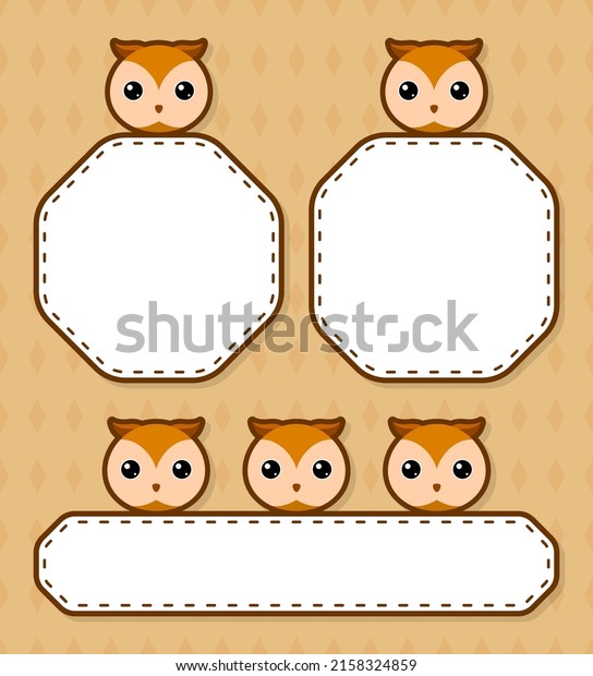 Set of cute banner with
Owl