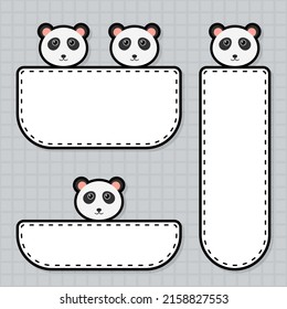 Set of cute banner with Panda