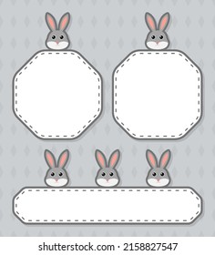 Set of cute banner with Rabbit