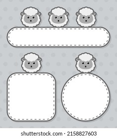 Set of cute banner with Sheep
