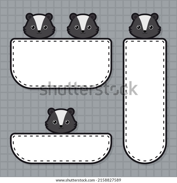 Set of cute banner with\
Skunk