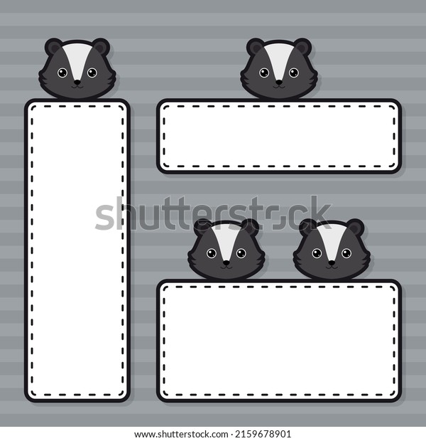 Set of cute banner with
Skunk