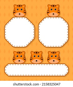 Set of cute banner with Tiger
