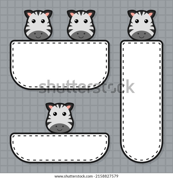 Set of cute banner with
Zebra