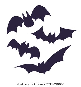 süße Fledermaus Silhouette, einzelne Vektorgrafik. Element für den Halloween-Bedarf