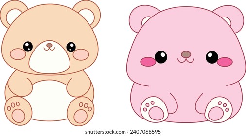 Juego de Ilustración del Squishmallow del Oso Cuto