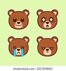 Set of Cute Bear Stickers