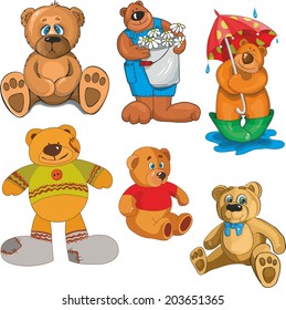 set of cute bears. vector