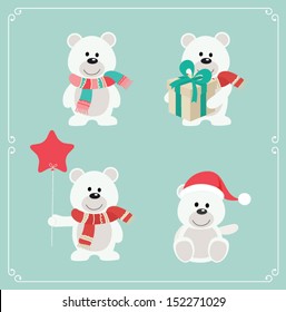 Set of cute bears. Vector illustration