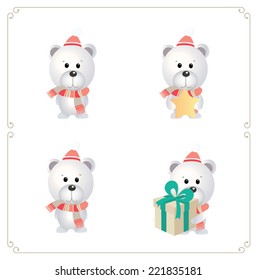 Set of cute bears. Vector illustration