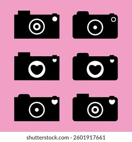 set of cute black cameras