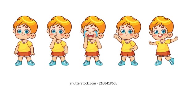 Set of cute boys characters