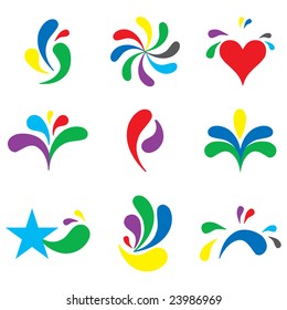 Set of cute branding icons and design elements