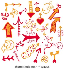 Set of cute bright arrows