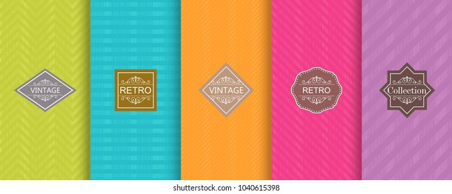 Set of Cute bright seamless patterns. Vector illustration bright design. Abstract seamless geometric pattern on vibrant background