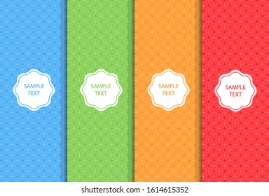 Set of Cute bright seamless patterns. Vector illustration bright design. Abstract seamless geometric pattern on vibrant background